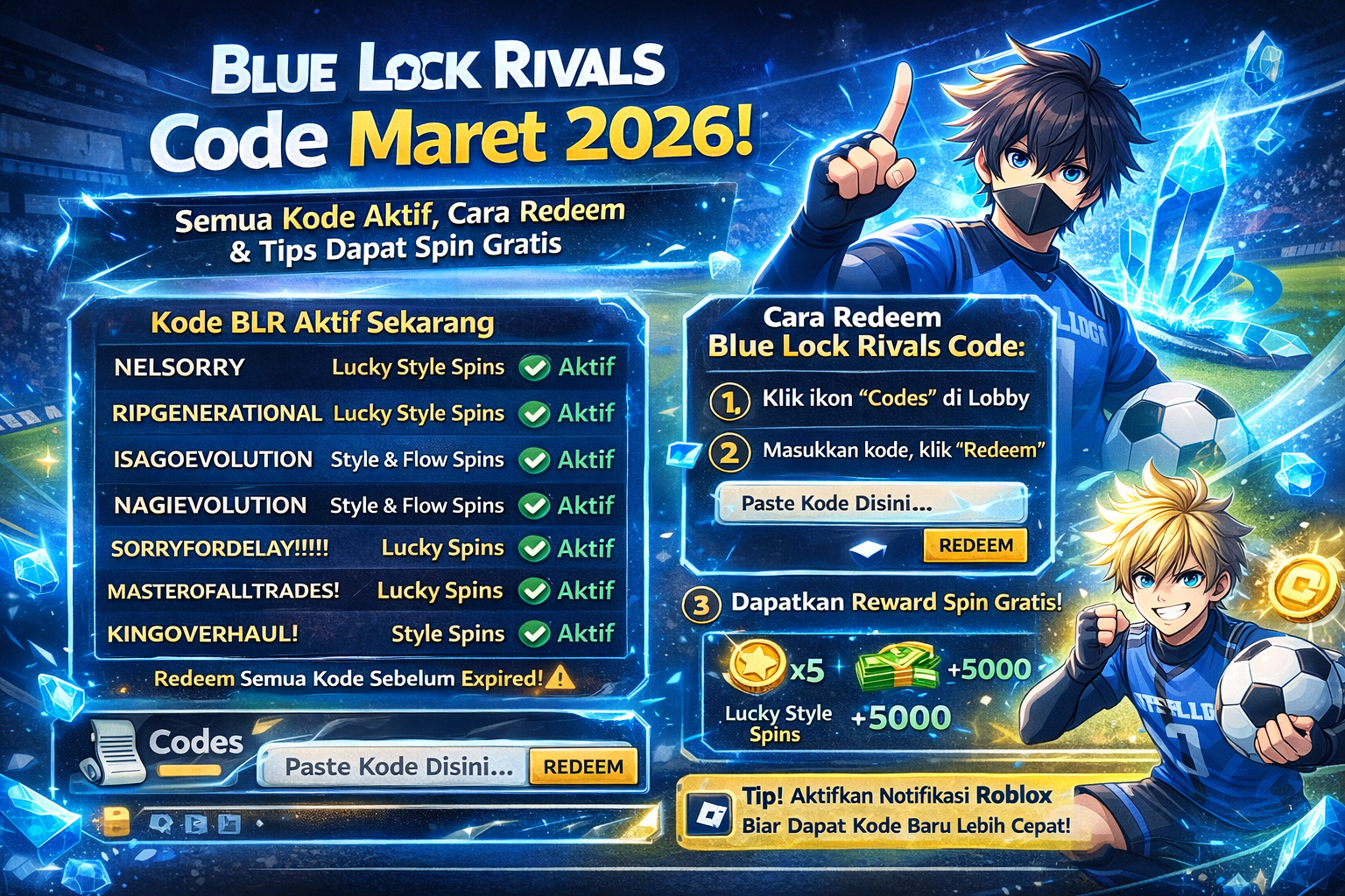 Blue Lock Rivals Code Maret 2026 Semua Kode Aktif