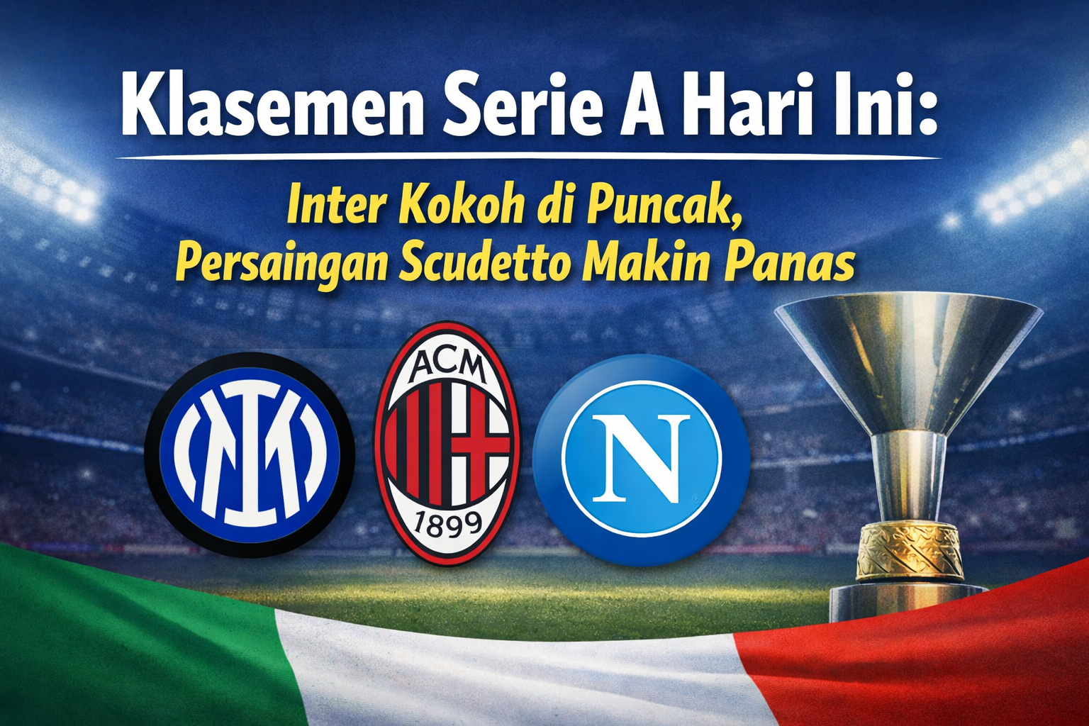 Klasemen Serie A Hari Ini Inter Kokoh, Milan & Napoli Bayangi