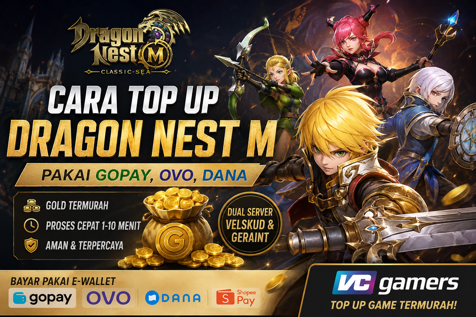 Cara Top Up Dragon Nest M Pakai GoPay, OVO, dan DANA: Tutorial Lengkap