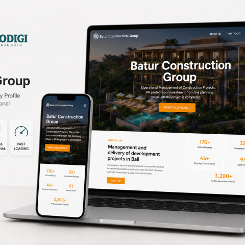 Portofolio website company profile Batur Group hasil pengembangan Tokodigi