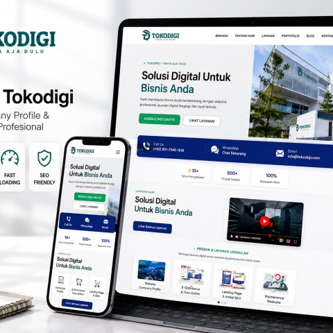Portofolio website company profile Kanaexa Sinergy hasil pengembangan Tokodigi