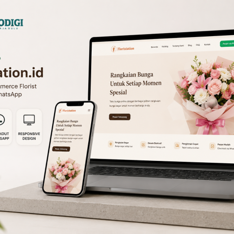 Portofolio website e-commerce Floristation hasil pengembangan Tokodigi