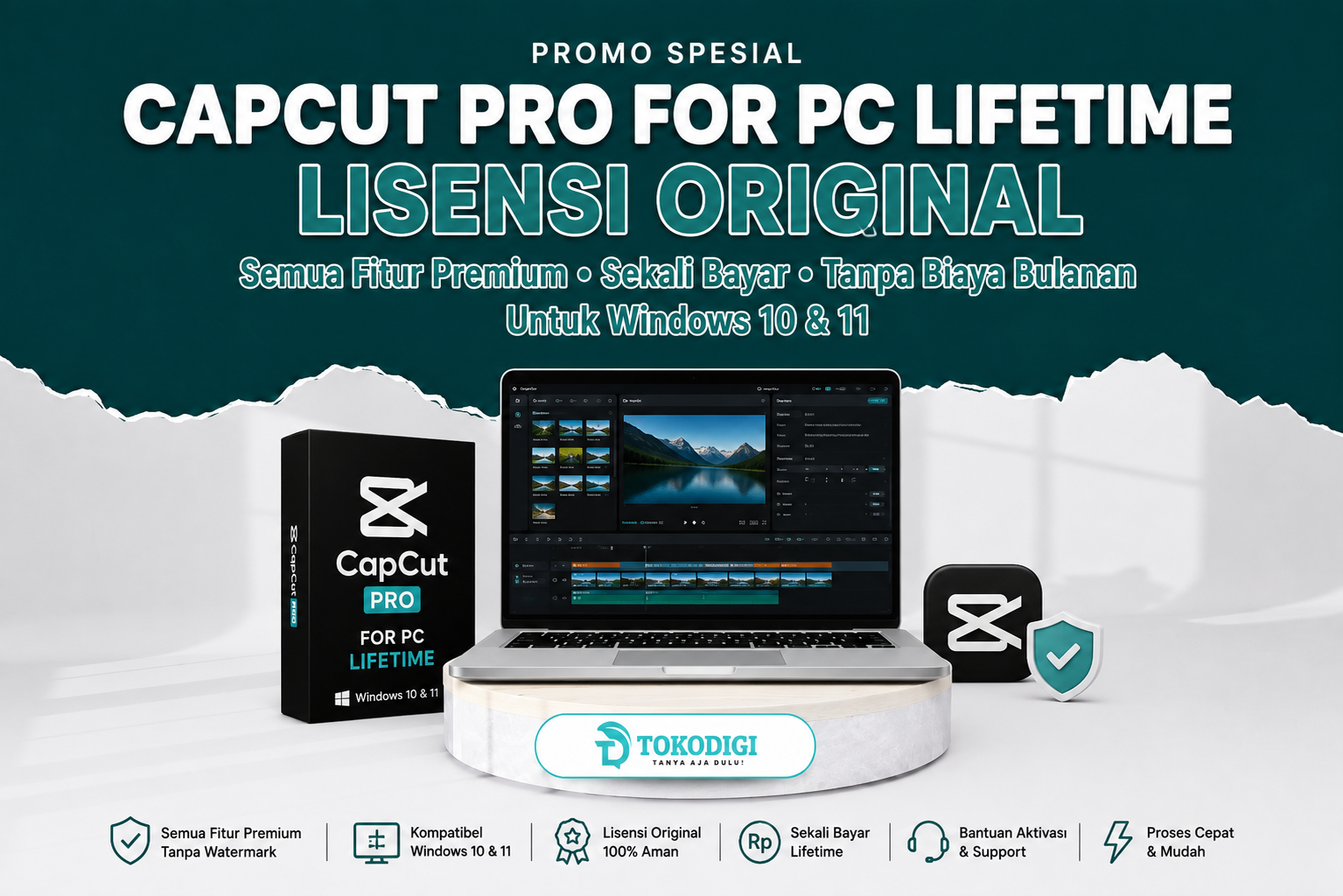 CapCut Pro for PC Lifetime Original - Lisensi Resmi Sekali Bayar 1 CapCut Pro for PC Lifetime Original untuk Windows 10 & Windows 11 - Lisensi Sekali Bayar | Tokodigi