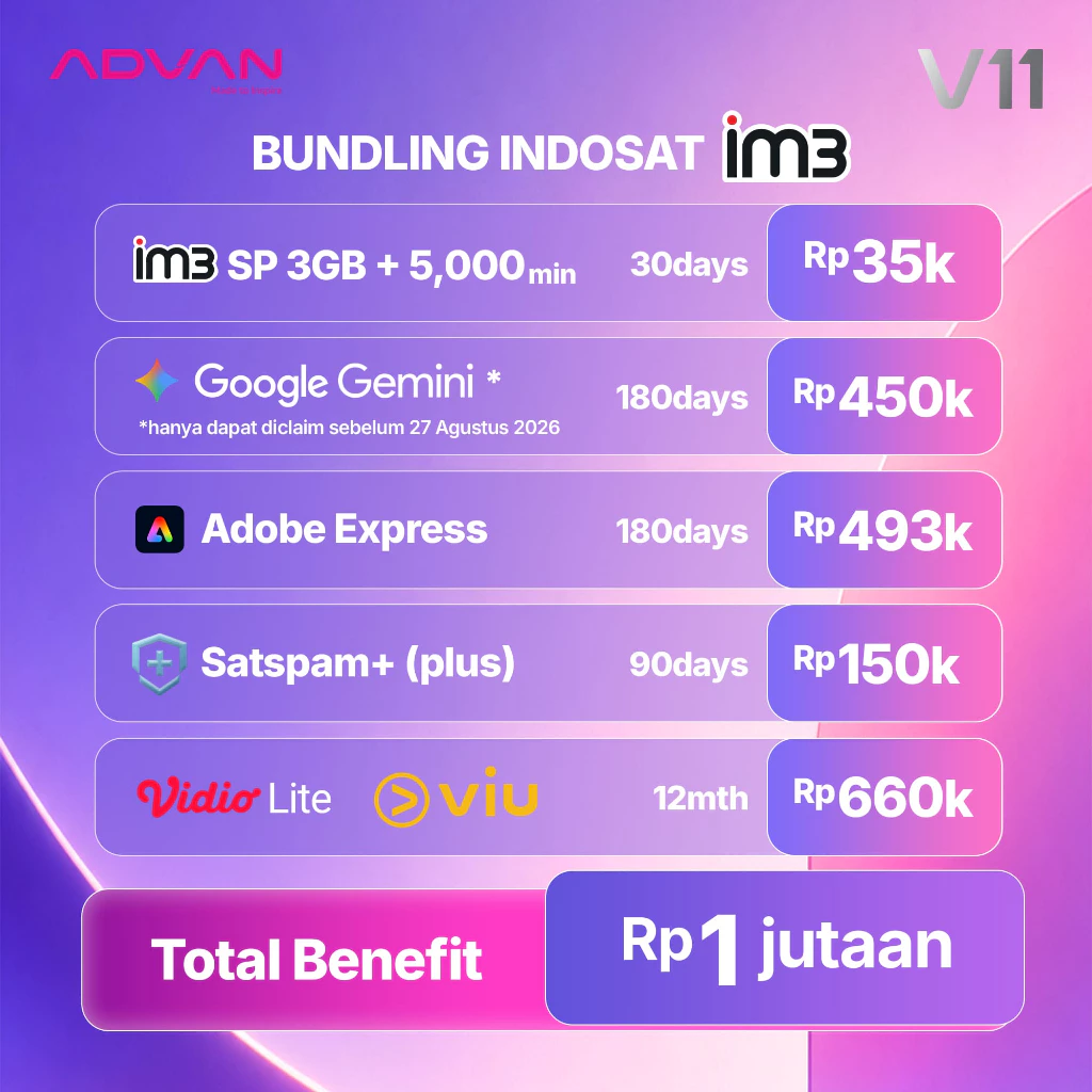 Advan Tab V11 Tablet Pelajar Baterai 7200mAh dan AI Gemini