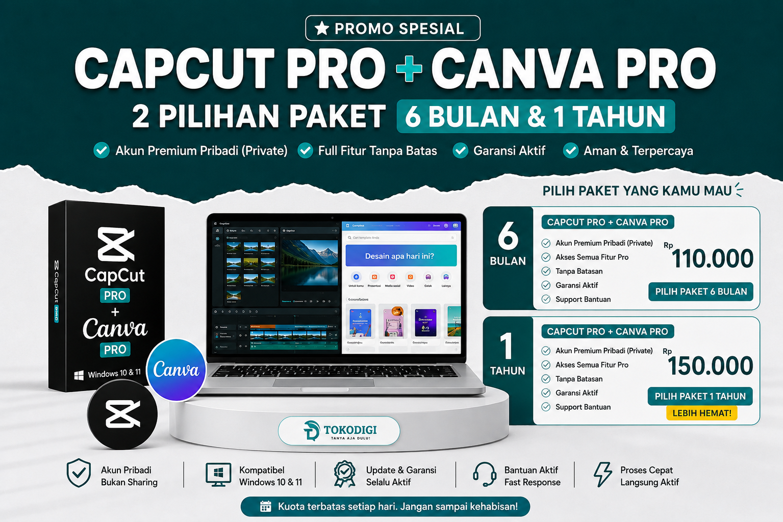 Jual Canva Pro + CapCut Pro Private - Bundling 6 Bulan & 1 Tahun 1 Canva Pro dan CapCut Pro Private Bundling 6 Bulan dan 1 Tahun