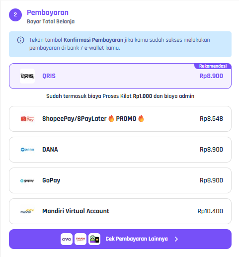 Cara Top Up Blood Strike Cepat Aman dan Hemat di VCGamers 19 Gambar Langkah 5, daftar metode pembayaran